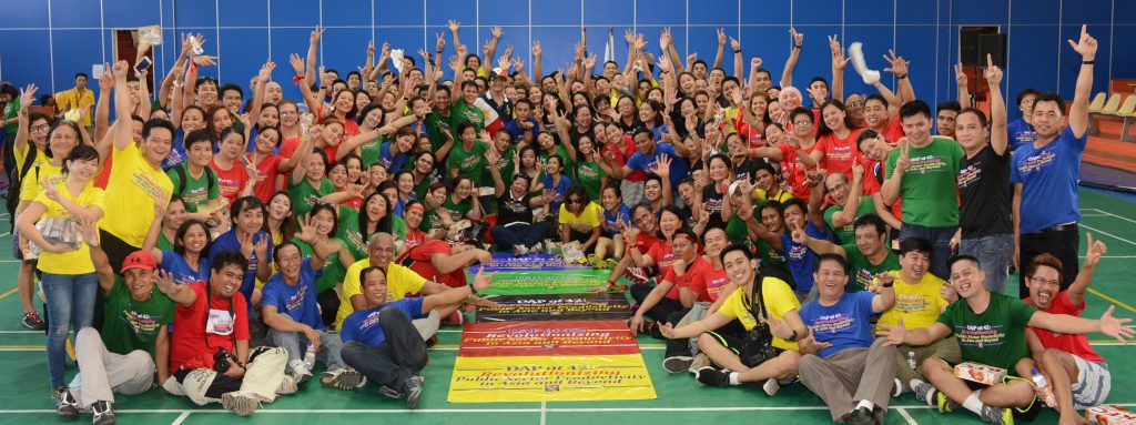 In photo: DAP officers and staff are smiles after the awarding ceremony of the DAP Larong Pinoy Olympics 2015. 