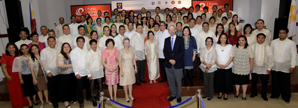 In photo: Public Management Development Program-Middle Managers Class (PMDP-MMC) Batch 10 scholars with Eastern Regional Organization for Public Administration (EROPA) Secretary-General and former Senator Orlando Mercado (second row, 8th from left), DAP President Antonio D. Kalaw, Jr. (second row, 10th from left), DAP Senior Vice President Magdalena L. Mendoza (first row, 9th from left), PMDP Program Manager Nanette C. Caparros (first row, 8th from left), PMDP Supervising Fellow Arsenia Gavero (second row, 9th from left), and PMDP faculty member Dr. Brian Marson (first row, 6th from right). (Photo from PMDP) 