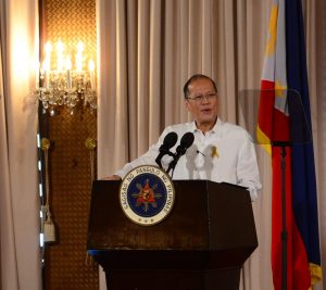 President Aquino exhorts the graduates to learn the lessons of Yolanda. (Ped Garcia) 
