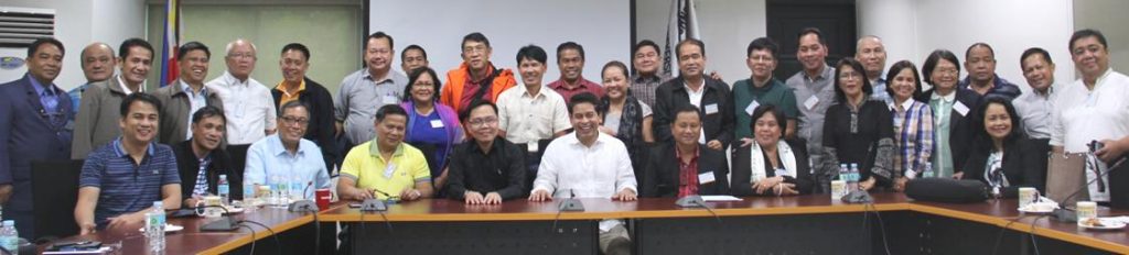 Course participants pose with Mindanao University of Science and Technology President Ricardo Rotoras (seated, sixth from left), DAP VP Imelda Caluen (standing, 12th from right), and faculty-in-charge Dr. Luis Maria Calingo (seated, third from left) during the study visit to the said state university. 