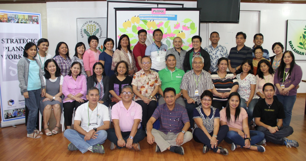 Participants in the strategic planning workshop of the Bureau of Plant Industry pose for posterity during the closing program of the four-day activity. 