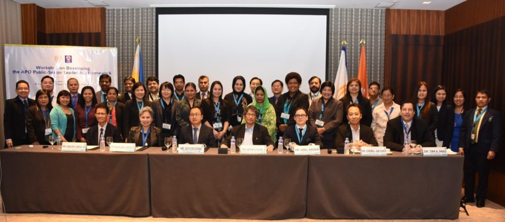 DAP President Antonio Kalaw Jr. (seated, fourth from left), along with DAP SVP Magdalena Mendoza, APO Liaison Officer Carlos Sayco and DAP APO Program Officer Arsyoni Buana, pose for posterity with workshop participants from different APO member countries as well as resource speakers Aurel Brudan, Dr. Chung-an Chen and Dr. Tim Mau. 